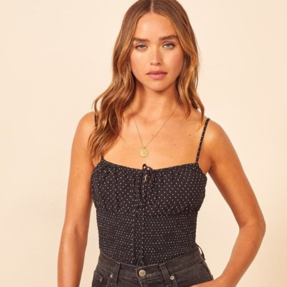 Black Polka Dot Women's Top